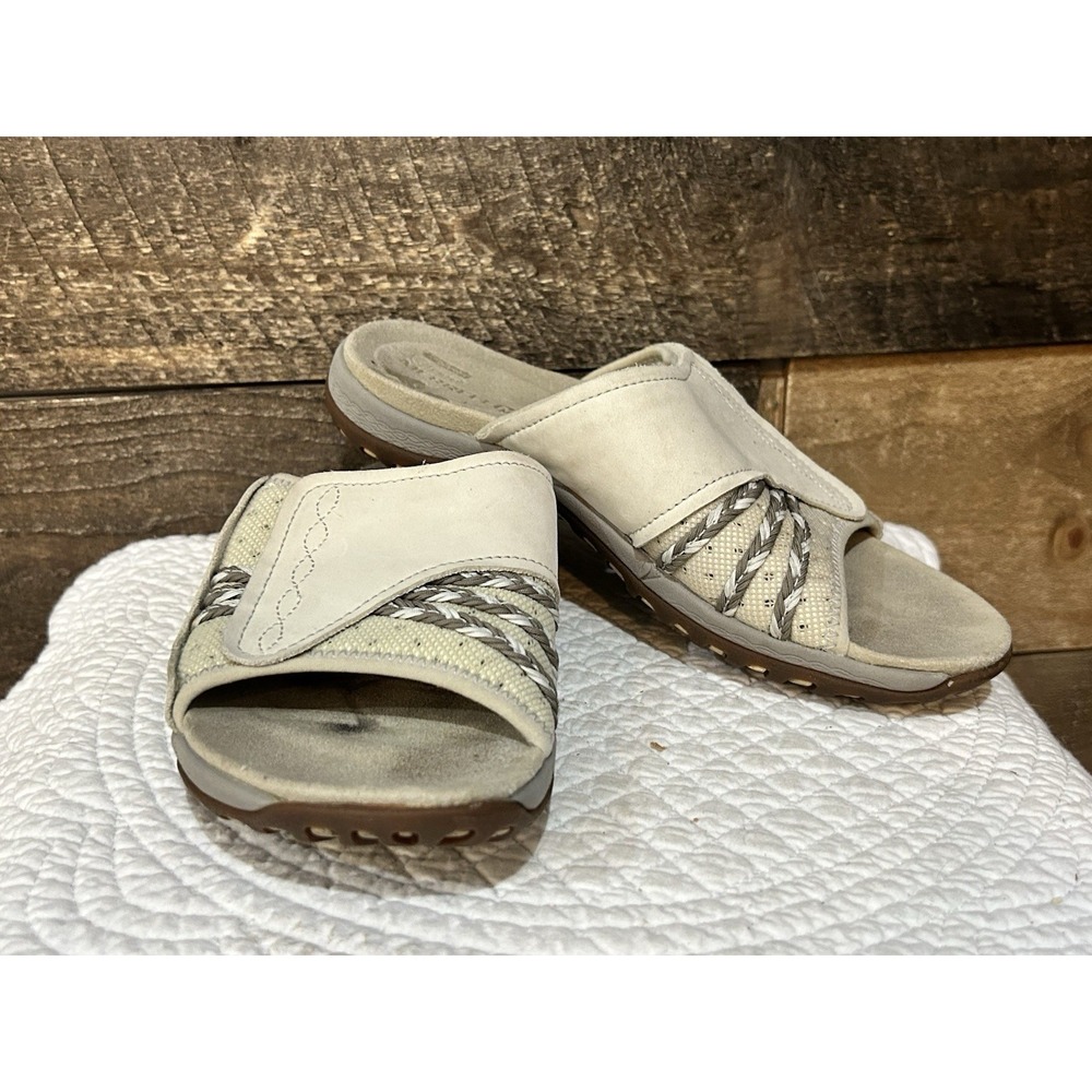Merrell Womens Lilyfern Sandal Size 6 Beige Leather Slide Arch Support Casual